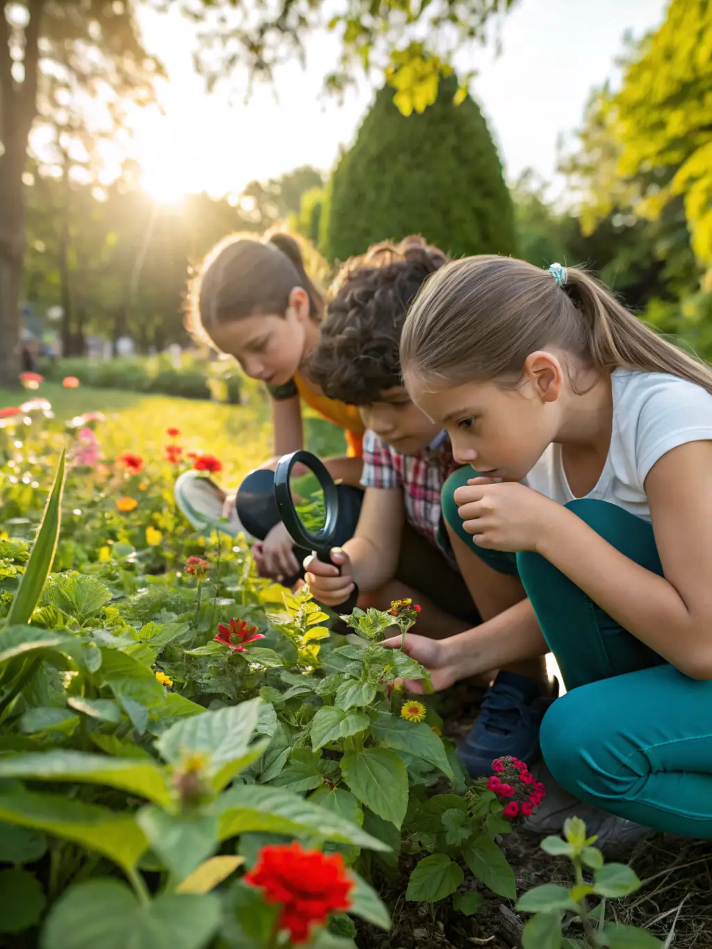 A vibrant photo of children participating in an environmental education workshop organized by ASSOCIATION TOURBIERES ET LOISIRS, learning about local ecosystems.